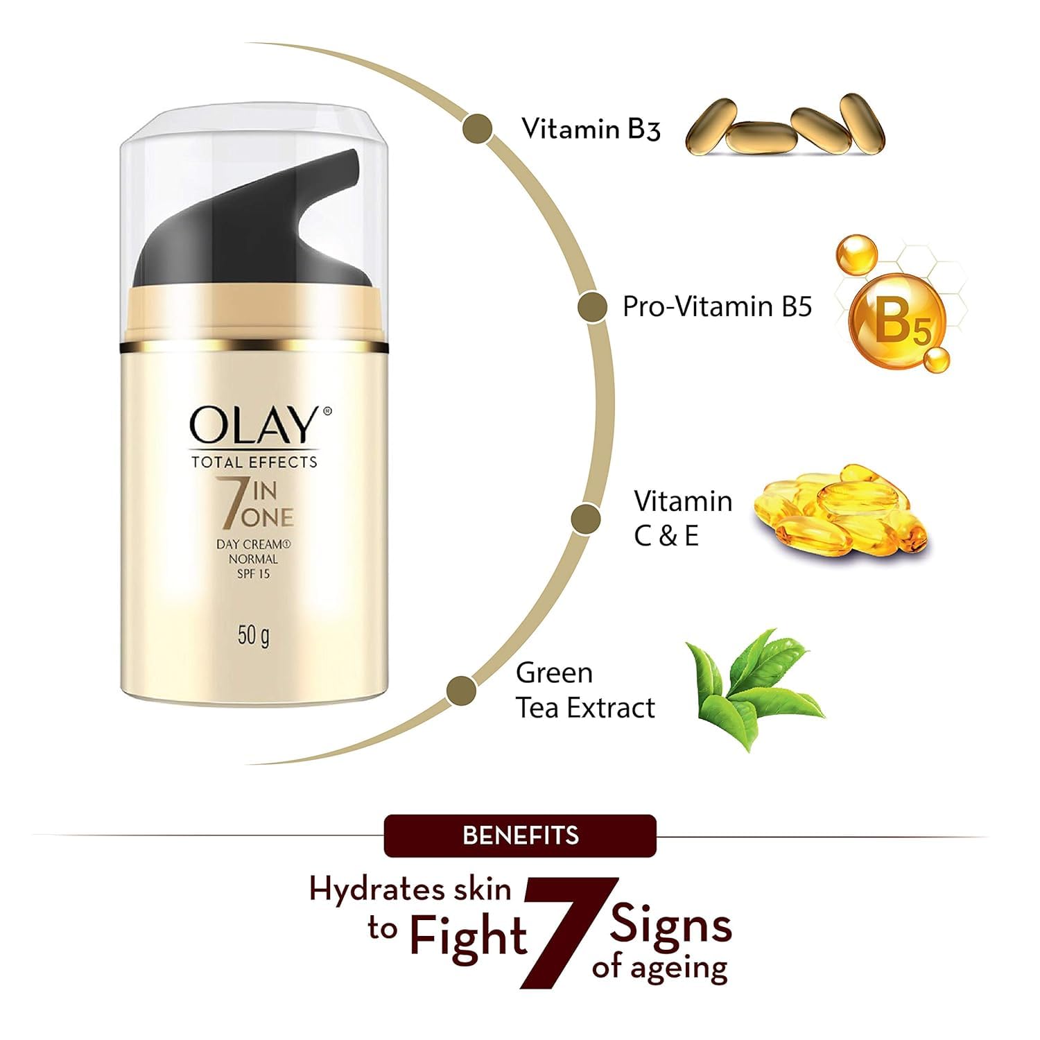Olay Total Effects 7 en 1: ayuda a reducir manchas visibles.