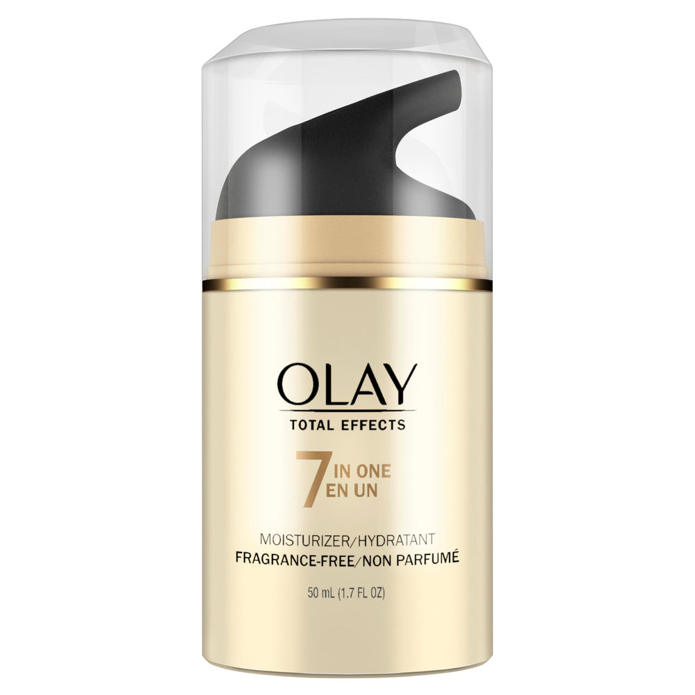 Olay Total Effects fragrance-free moisturizer on skin sample shows absorbed hydration