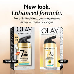 OLAY Total Effects SPF15 tube highlighting broad-spectrum coverage