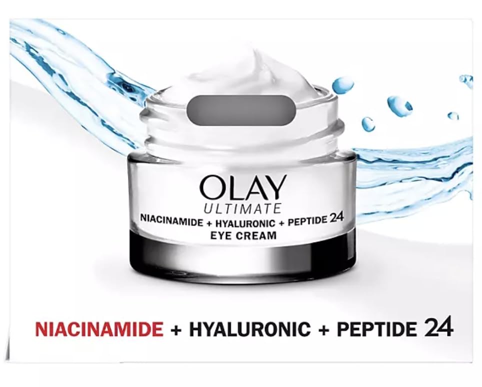 Olay Ultimate Niacinamide Eye Cream on skin demonstrates immediate smoothing and hydration.