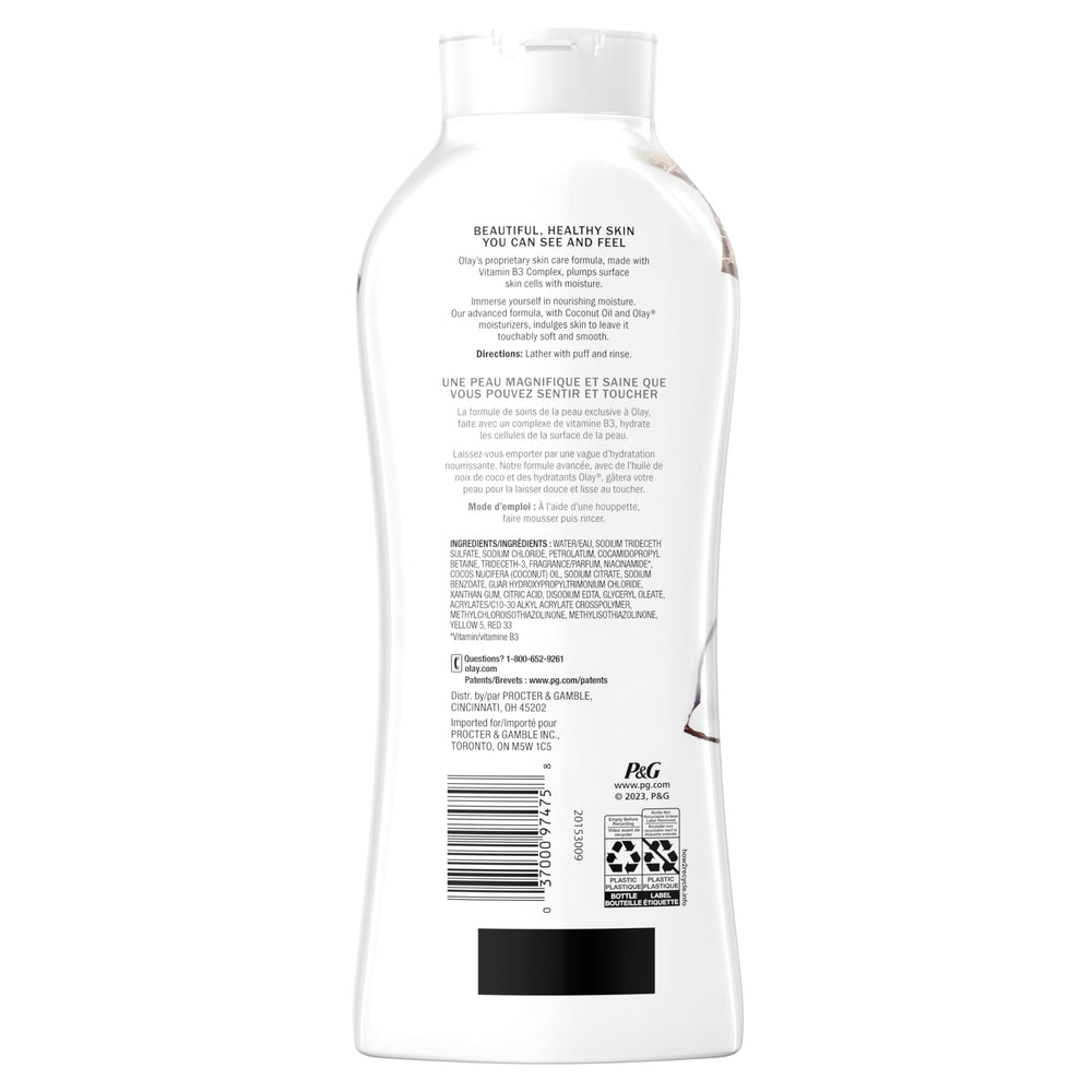 Hands applying Olay Ultra Moisture Body Wash lather in daily routine