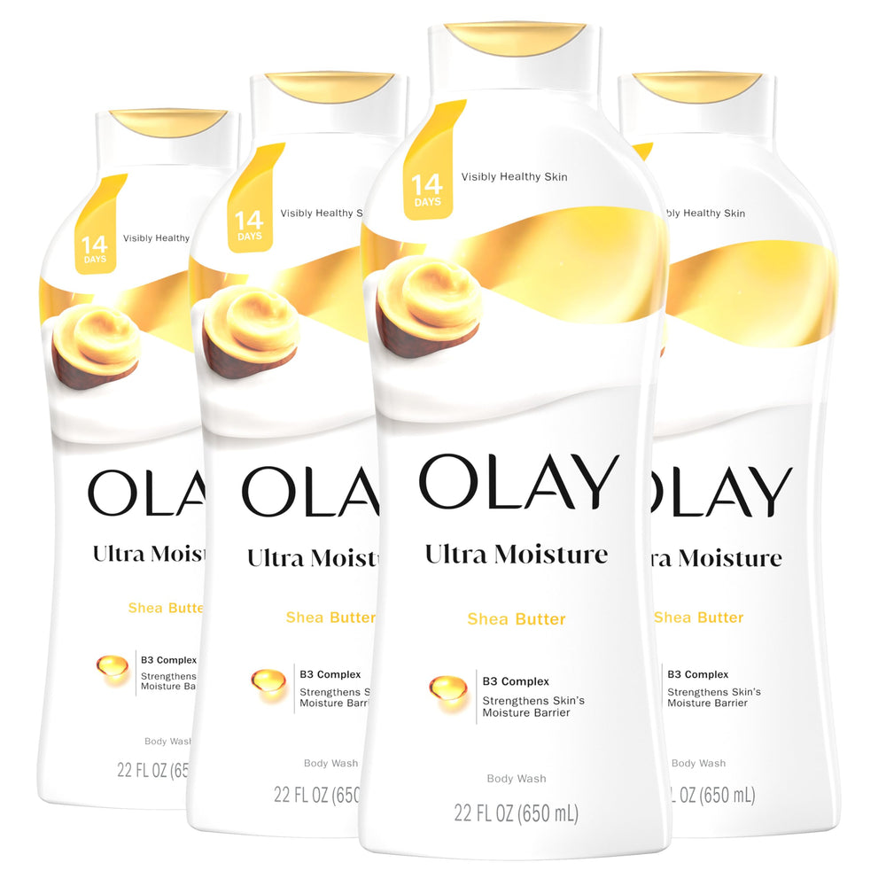 Olay Ultra Rich Moisture body wash bottle—hydrating formula for silky skin.