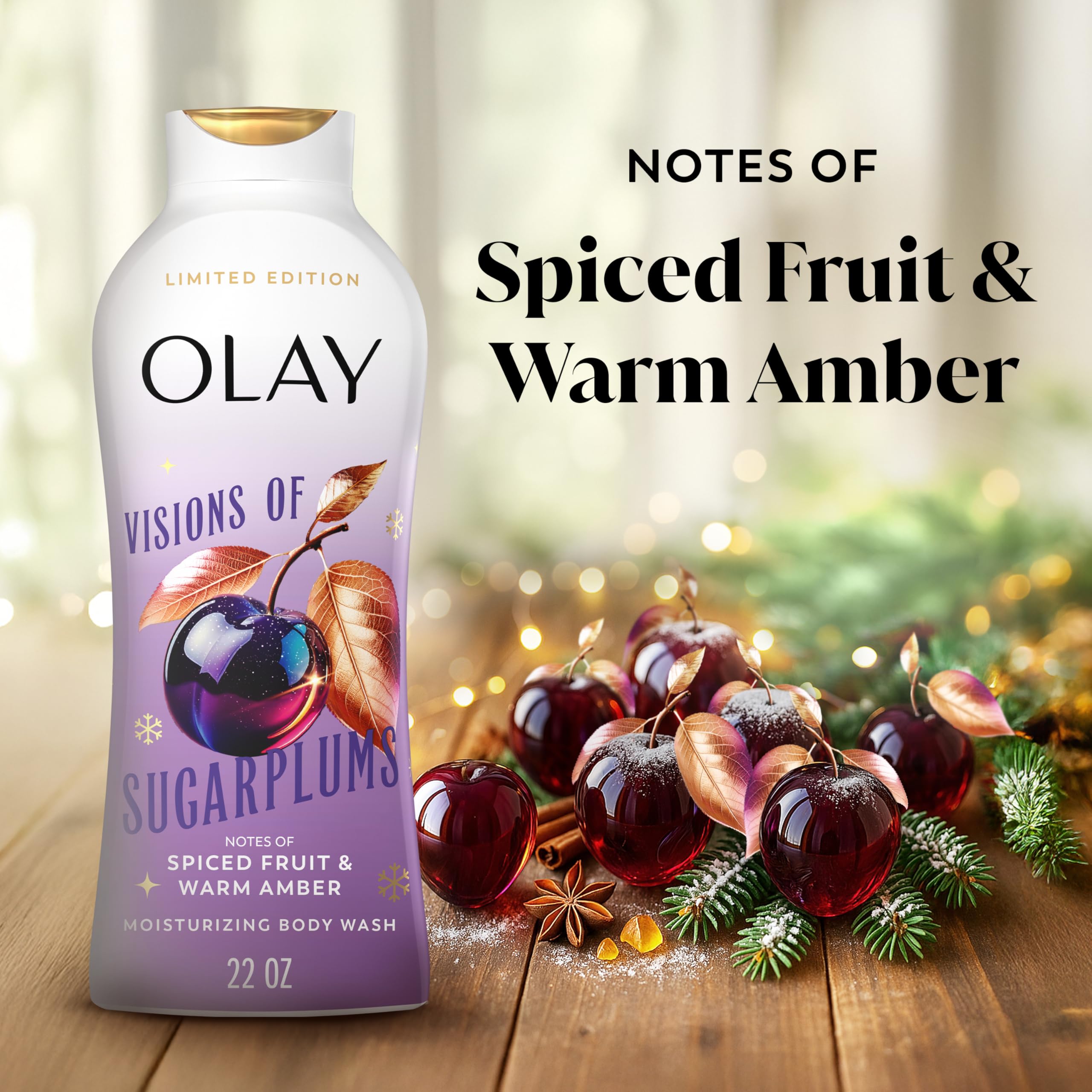 Olay Visions of Sugarplums creamy lather showing rich moisture during cleansing