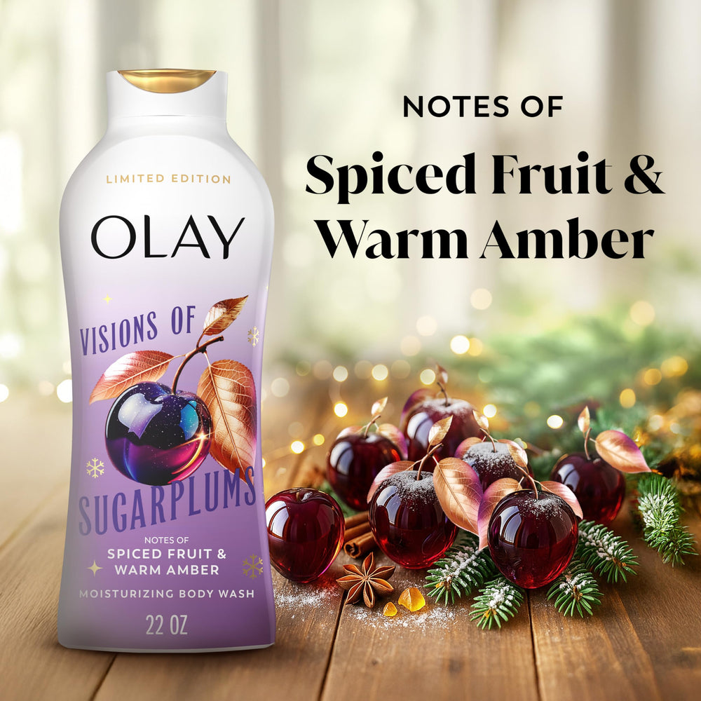 Olay Visions of Sugarplums creamy lather showing rich moisture during cleansing