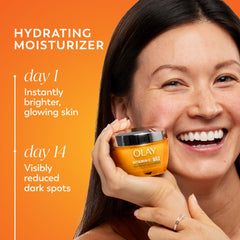 Olay Vitamin C MAX gel-cream texture swatch showing hydrating glide