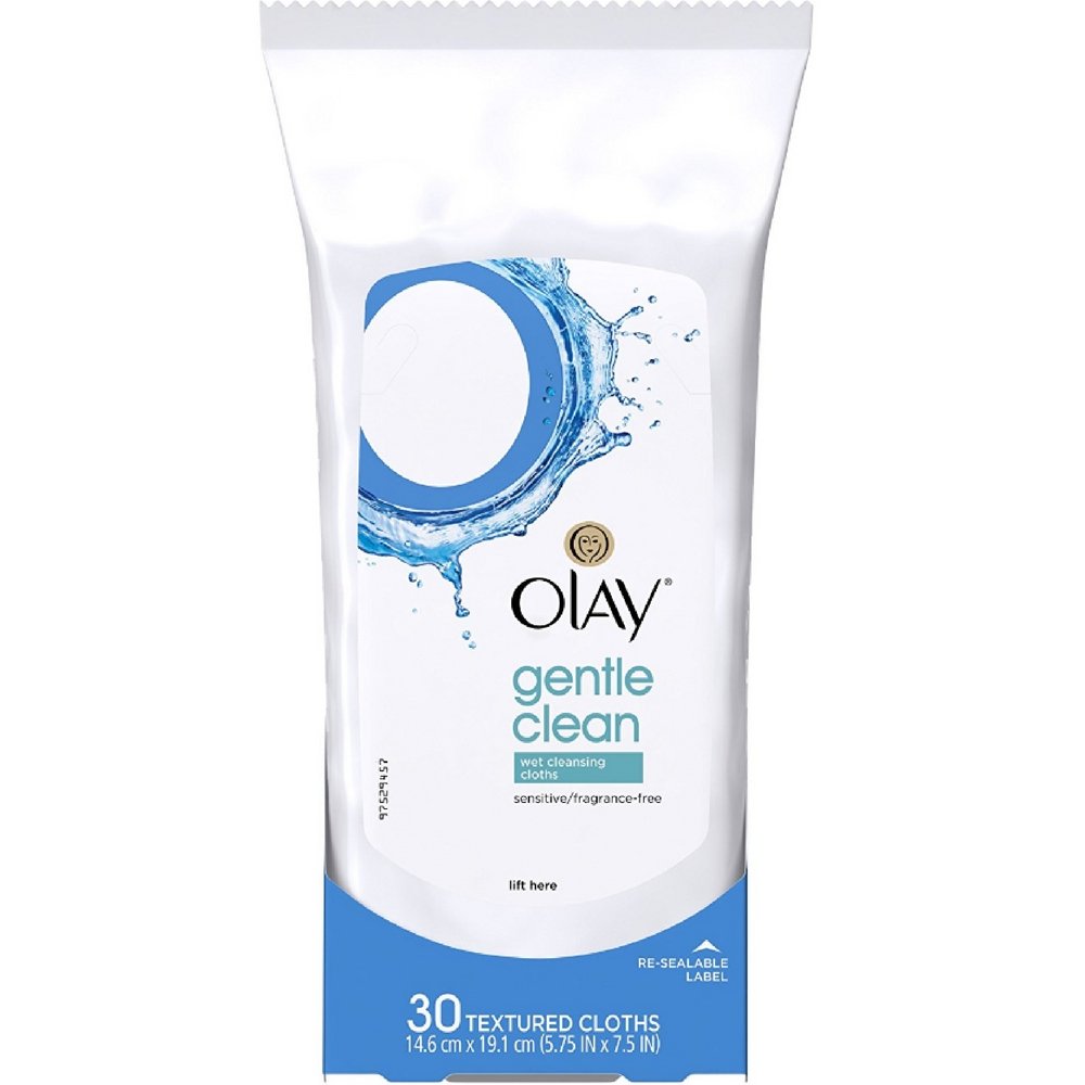 OLAY Wet Cleansing Cloths Gentle Clean pack for sensitive skin, easy on-the-go cleansing