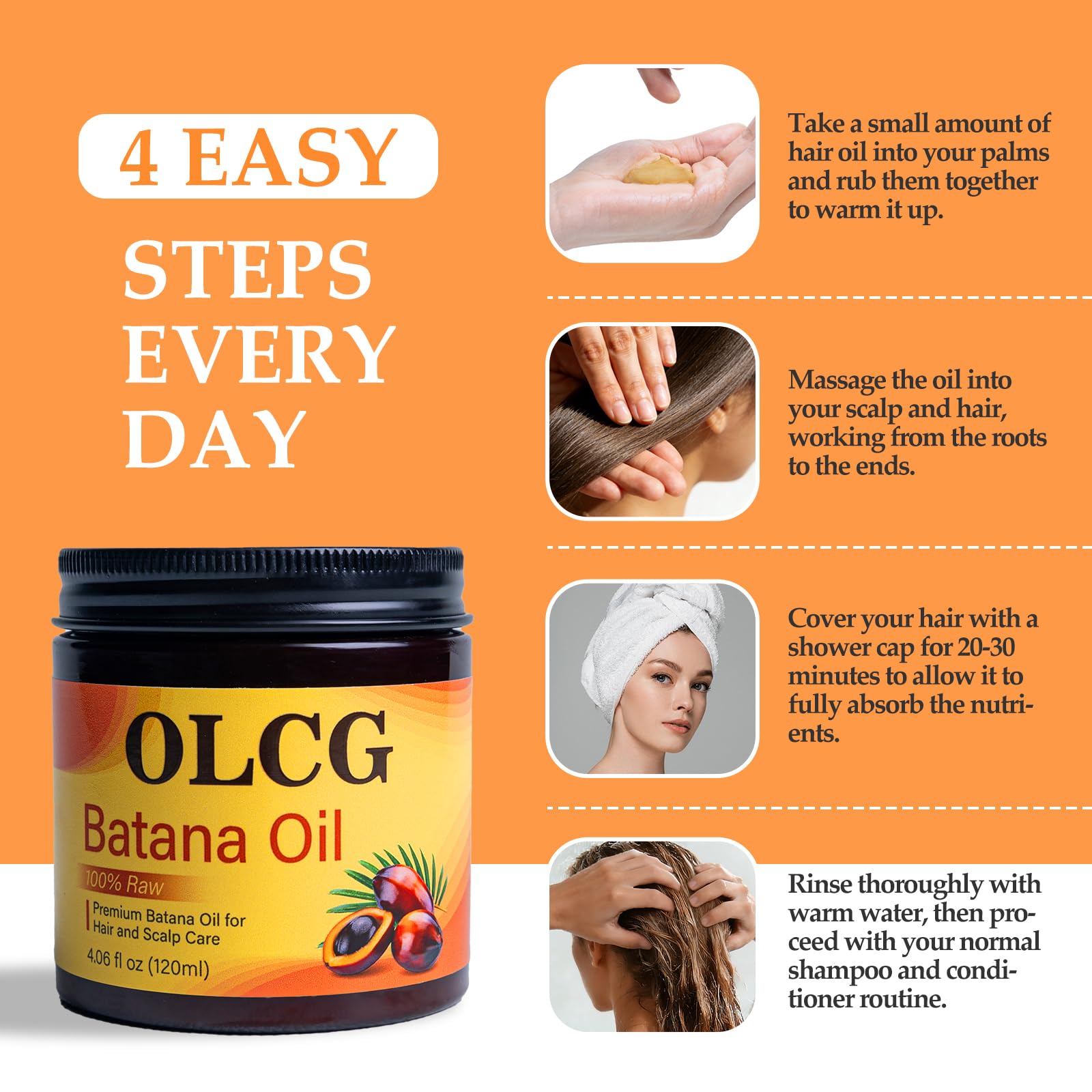 OLCG Batana Oil Paste smooth, glossy finish on healthy-looking hair