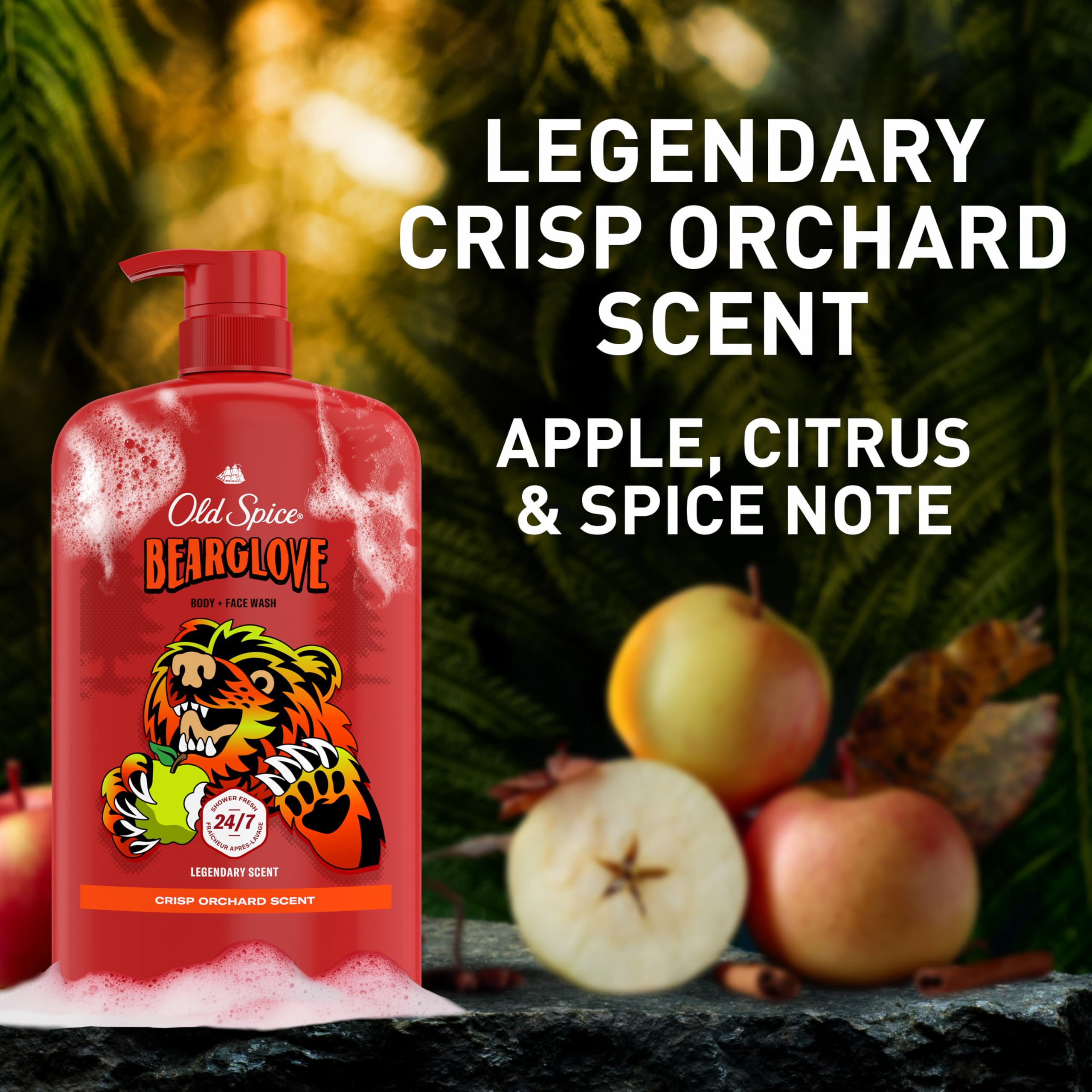 Old Spice 2-in-1 body and face wash in action