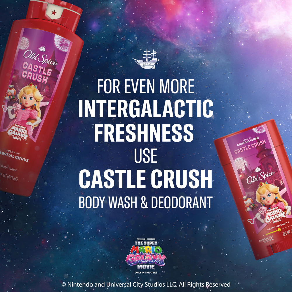 Old Spice 24/7 freshness graphic, reinforcing long-lasting odor protection.