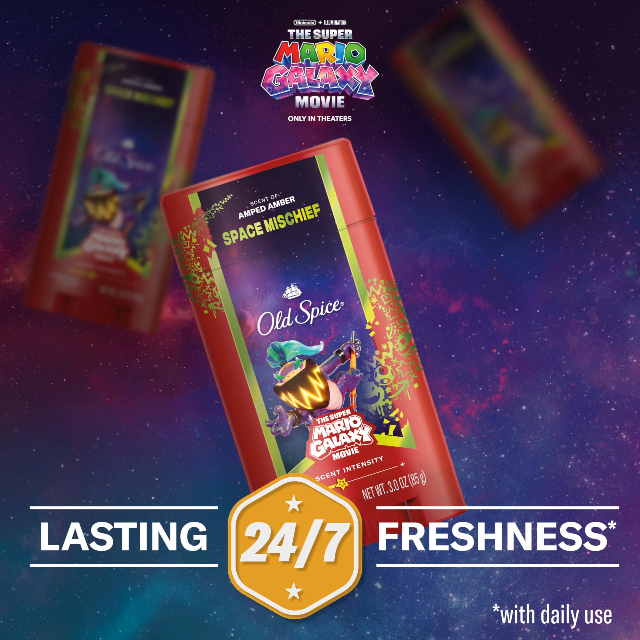 Old Spice 24/7 lasting freshness image suitable for busy days and workouts