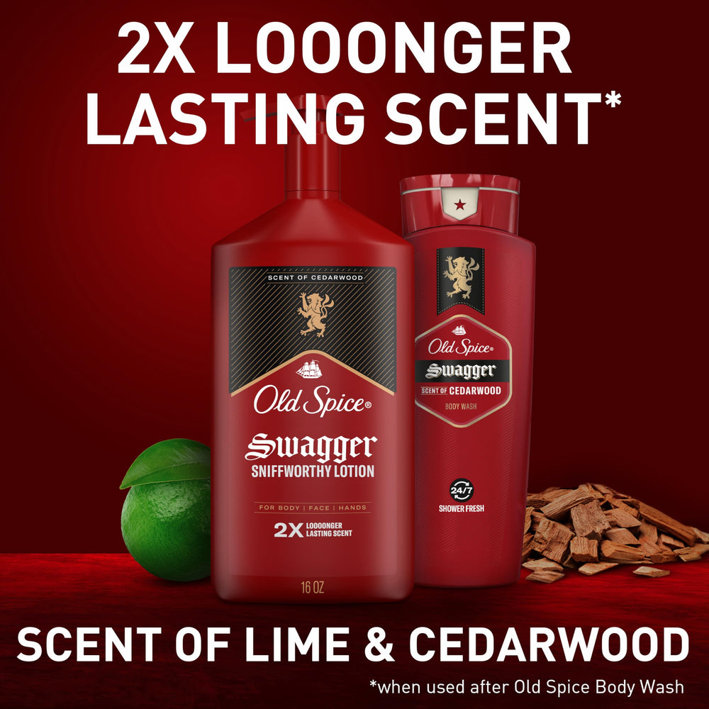 Old Spice all skin types label indicating suitability for diverse skin needs