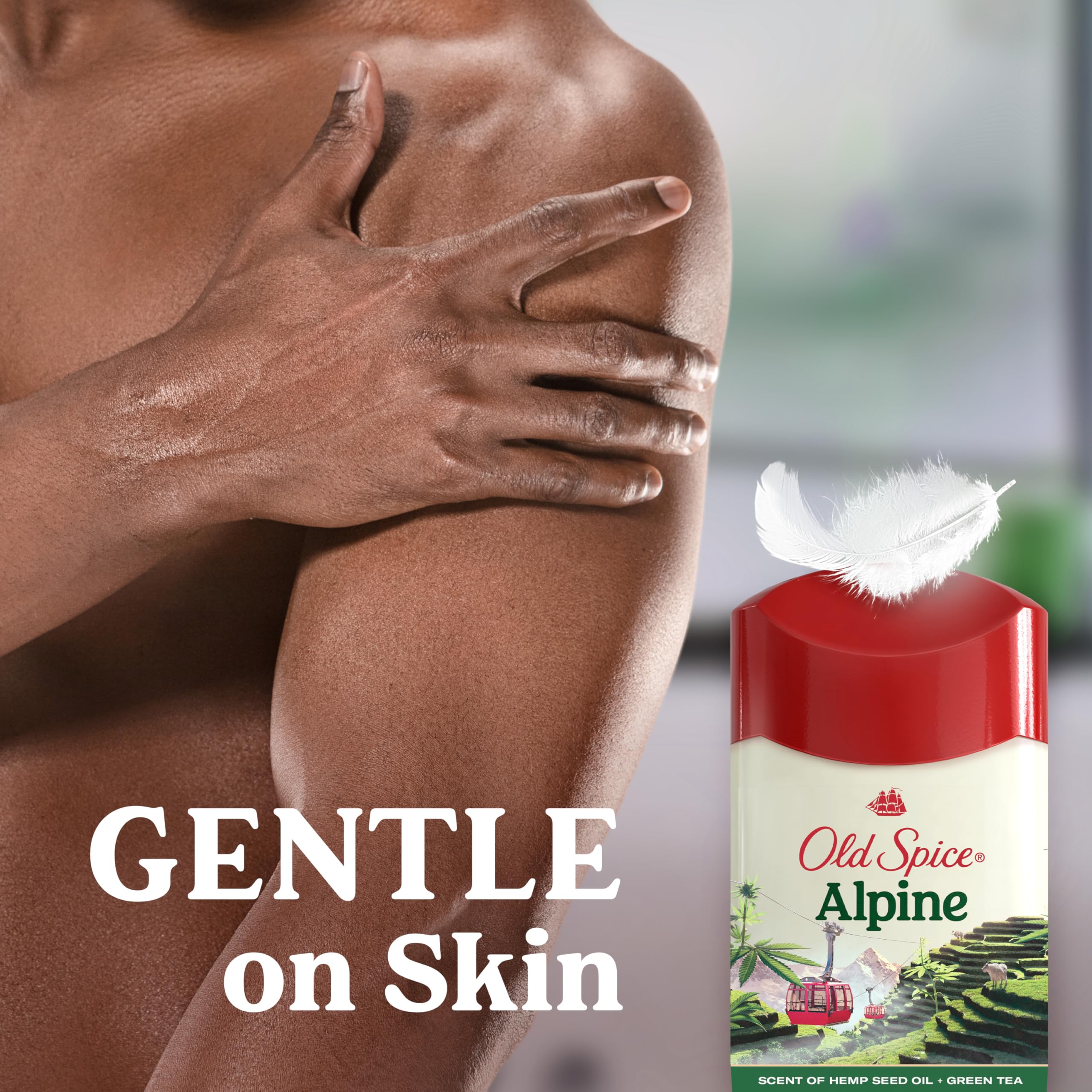 Old Spice Alpine mountain art design on pack