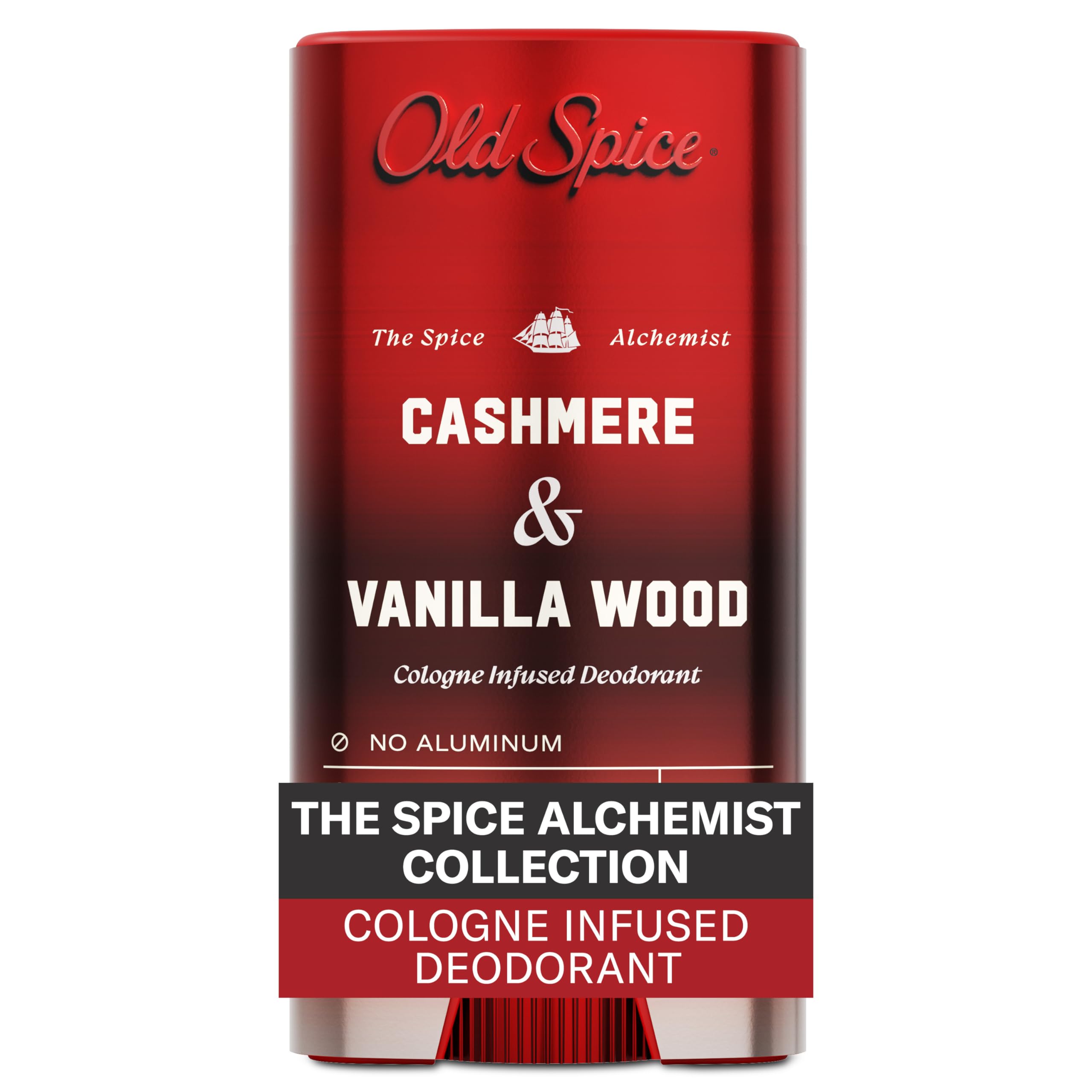 Old Spice Alquimista desodorante, cachemira y vainilla, uso diario.