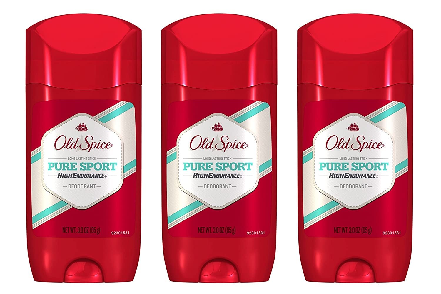 Desodorante Old Spice Alto Rendimiento Puro Deporte para hombre, empaque de 3 onzas, protección duradera.