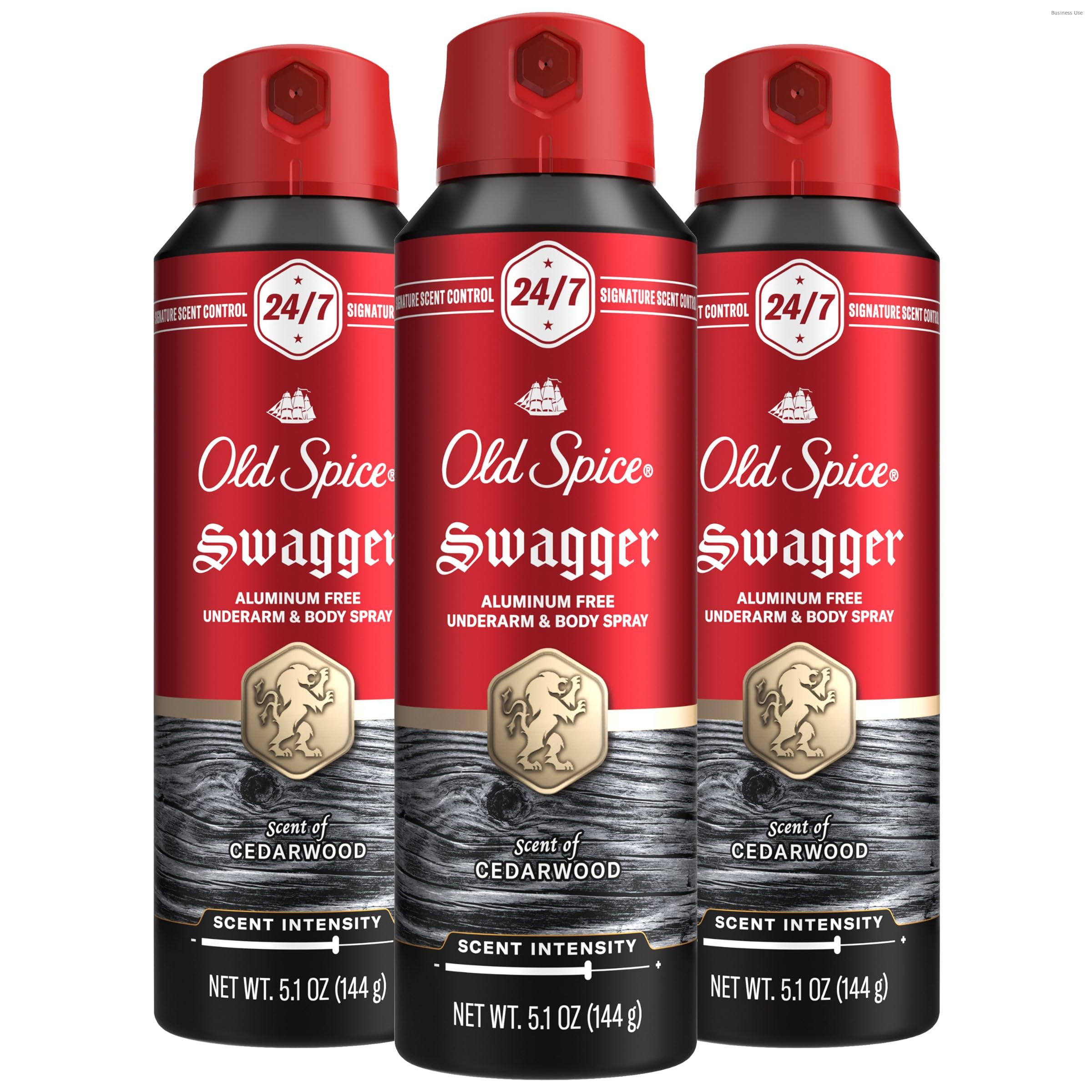 Old Spice aluminum-free body spray bottle with 24/7 signature scent and long-lasting freshness.