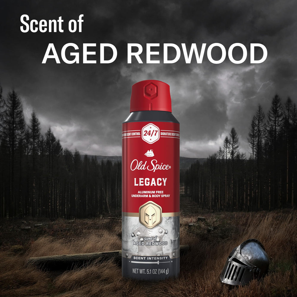 Old Spice aplicación fácil en spray para cobertura uniforme.