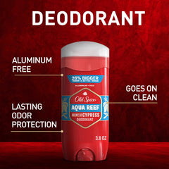 Old Spice Aqua Reef deodorant stick with easy twist-base for application.