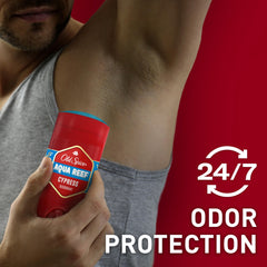 Close-up of twist-base mechanism on Old Spice Aqua Reef deodorant.