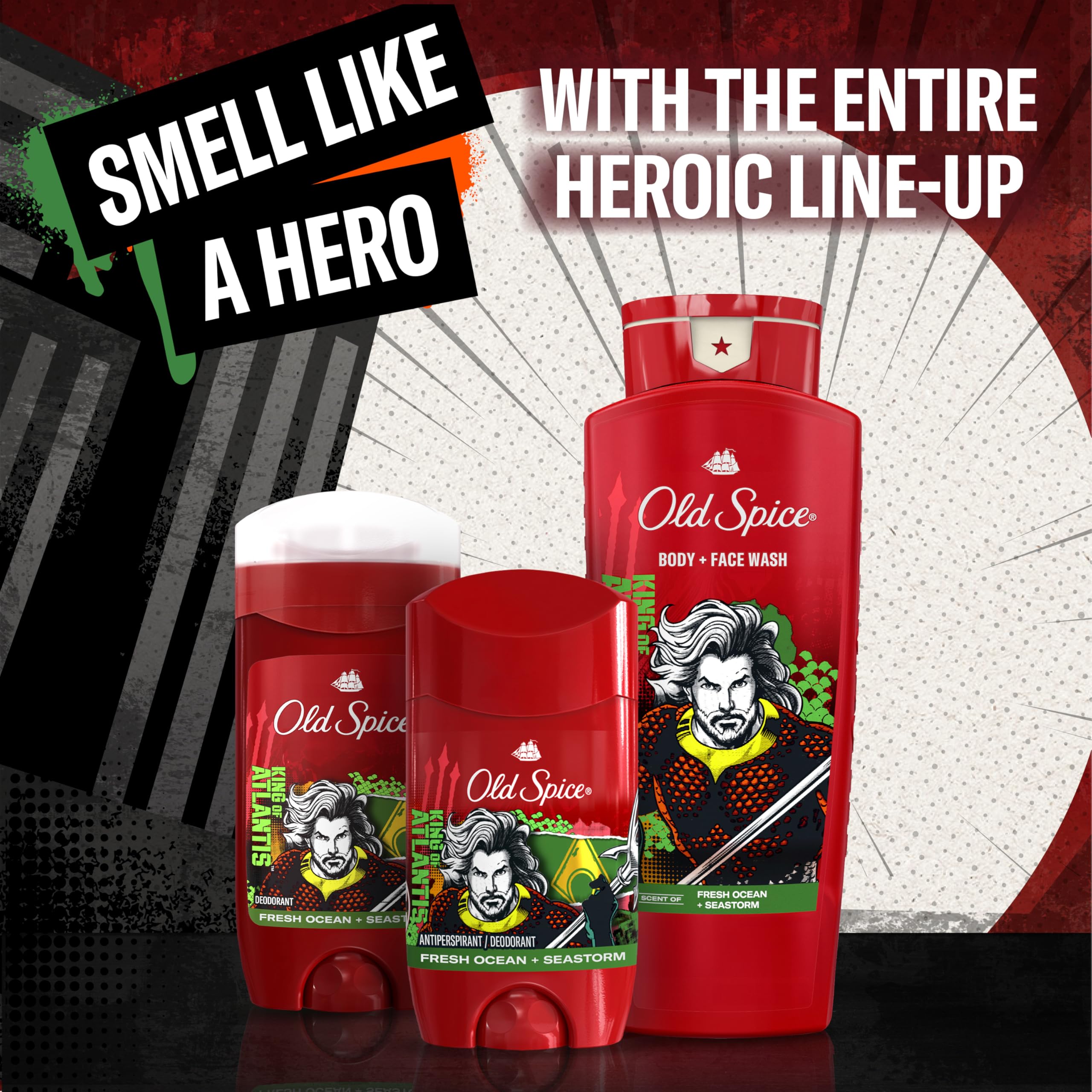 Botella de 24 onzas de Old Spice Aquaman para ducha diaria.