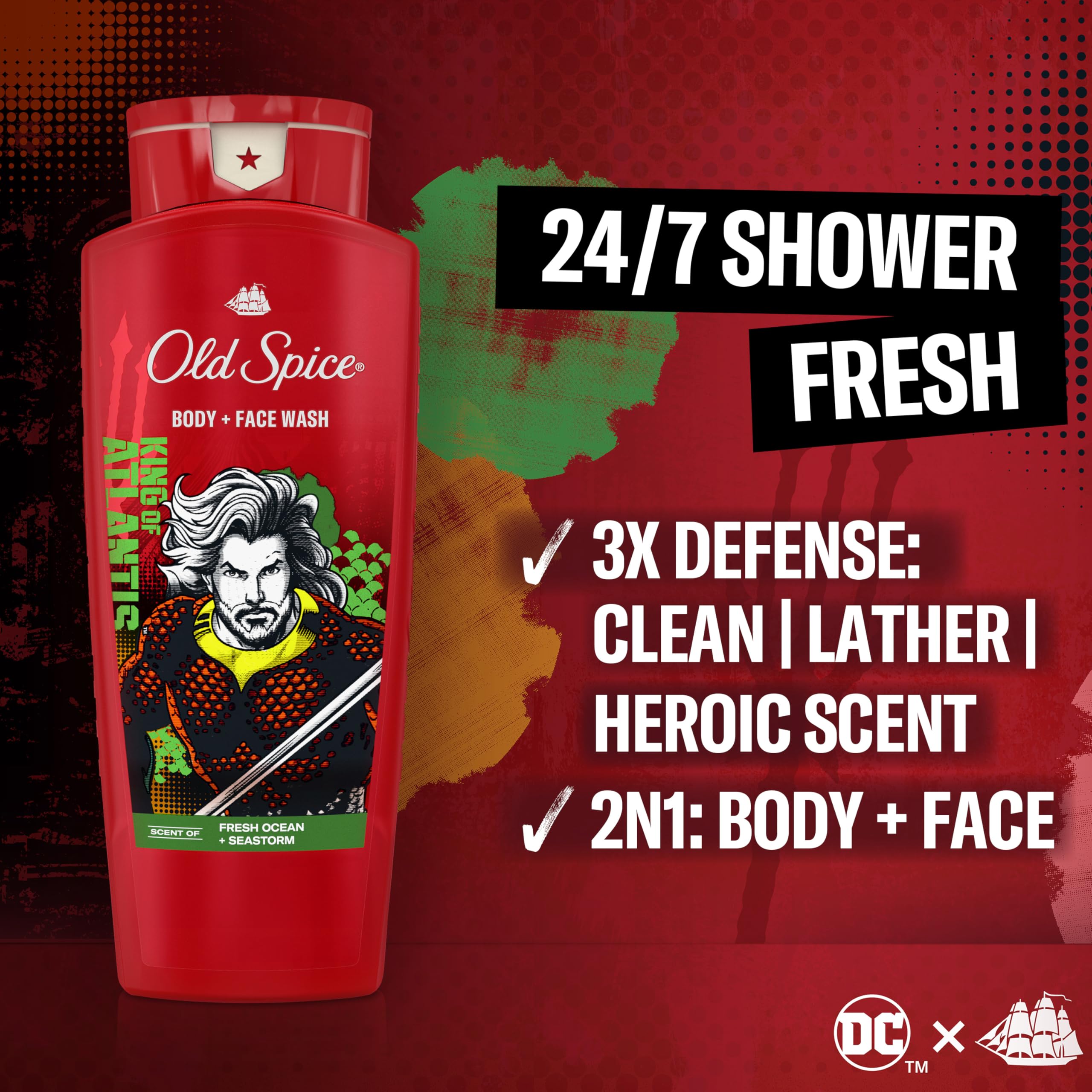 Old Spice Aquaman espuma densa para una limpieza suave.