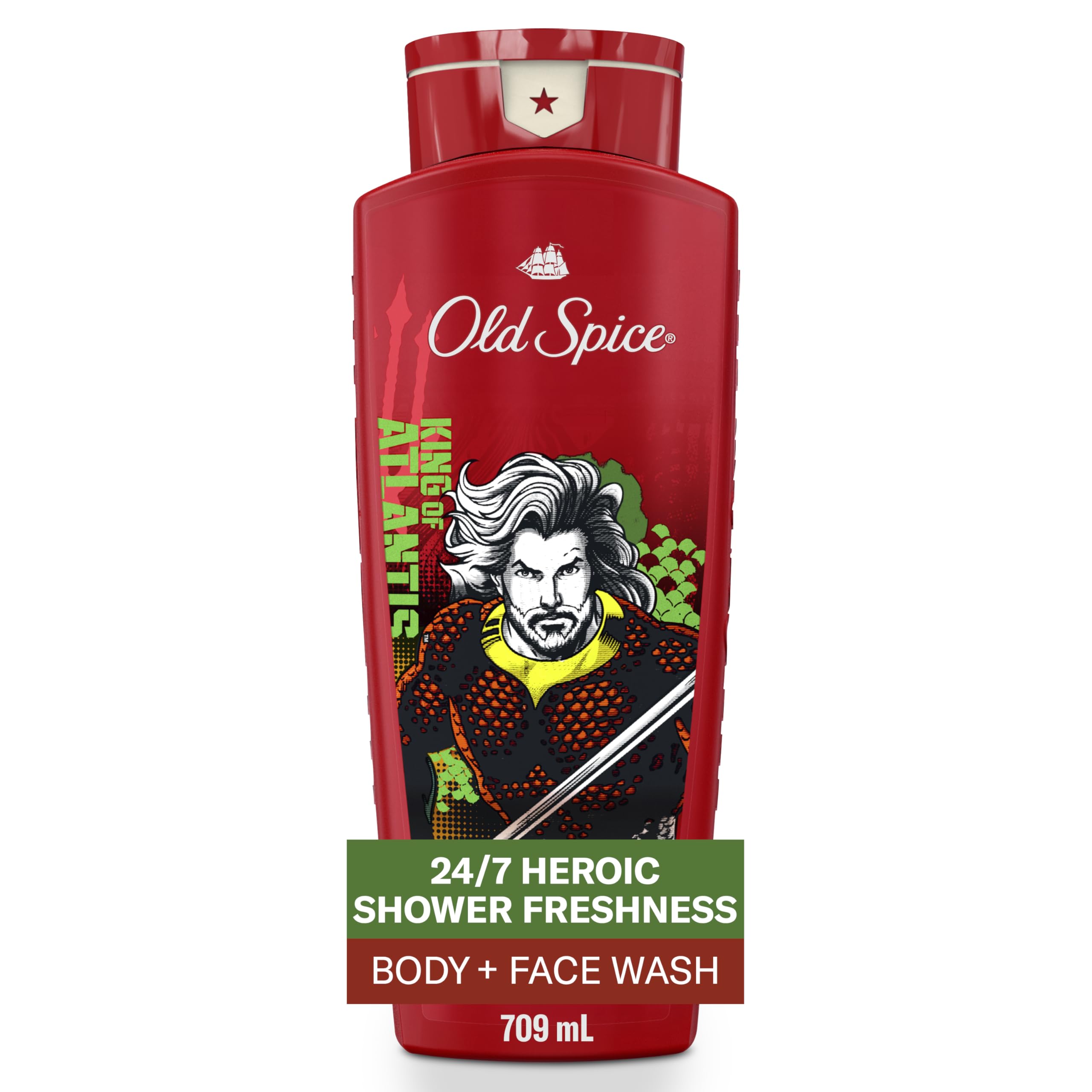 Old Spice Aquaman rey de Atlantis, jabón ducha para cuerpo y cara.