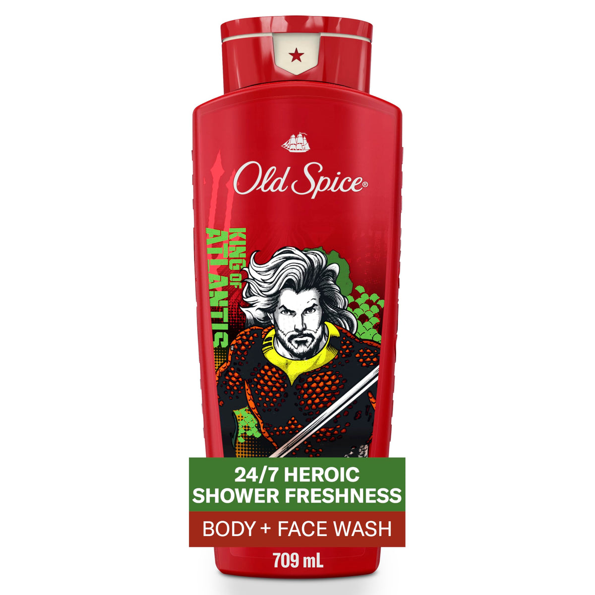 Old Spice Aquaman rey de Atlantis, jabón ducha para cuerpo y cara.