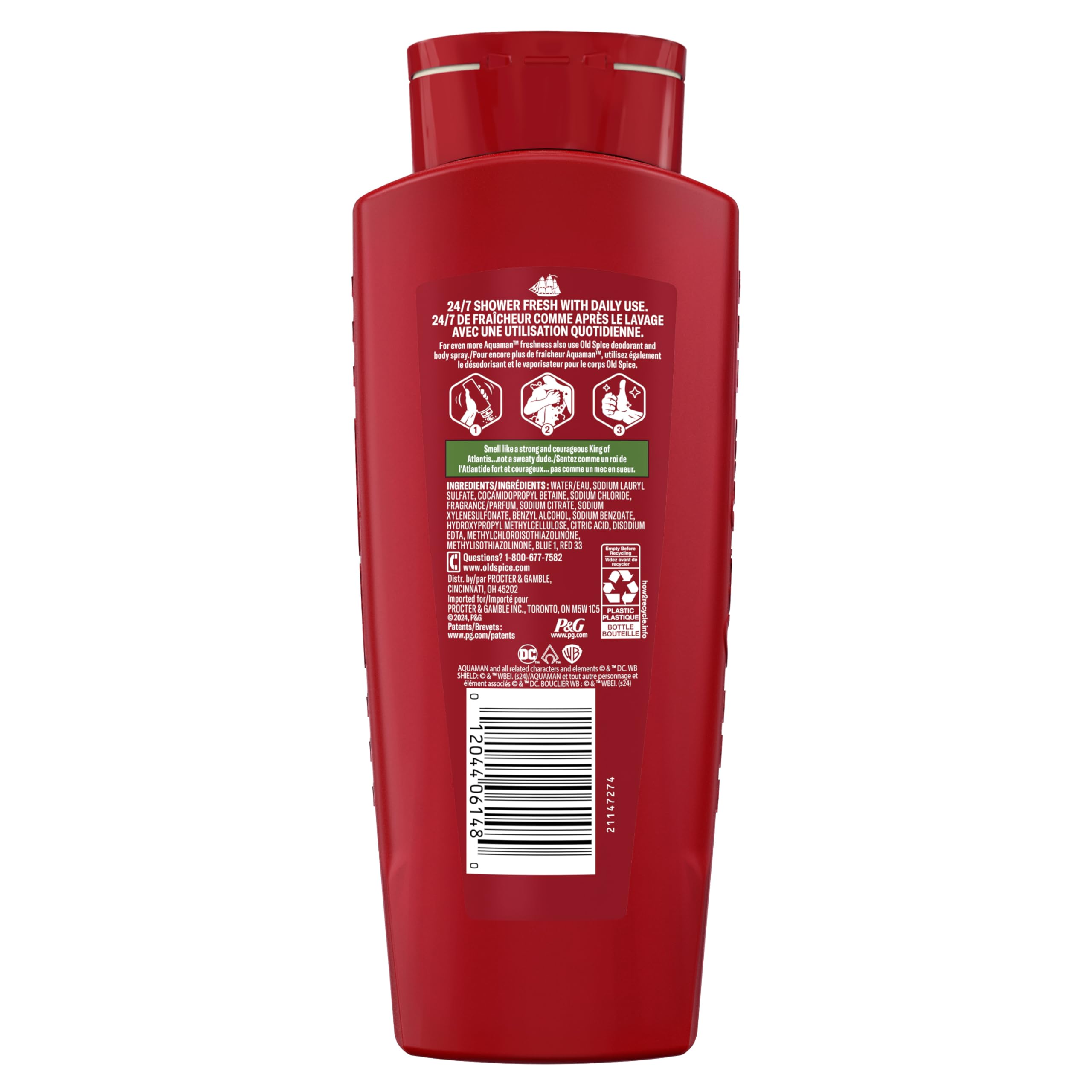 Ritual diario con Old Spice Aquaman para hombres, sensación fresca.