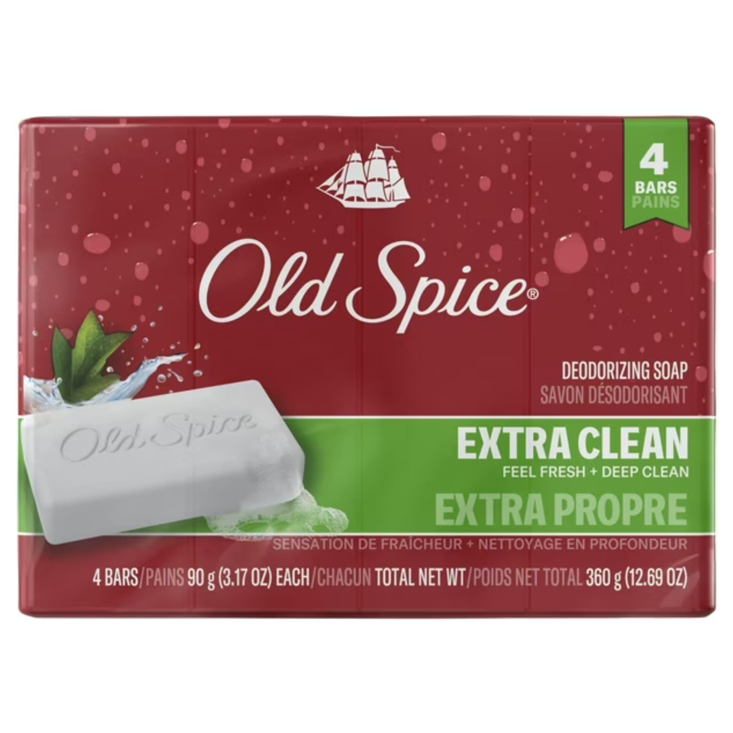 Old Spice barra de hombre con aroma a palmera para una limpieza fresca.
