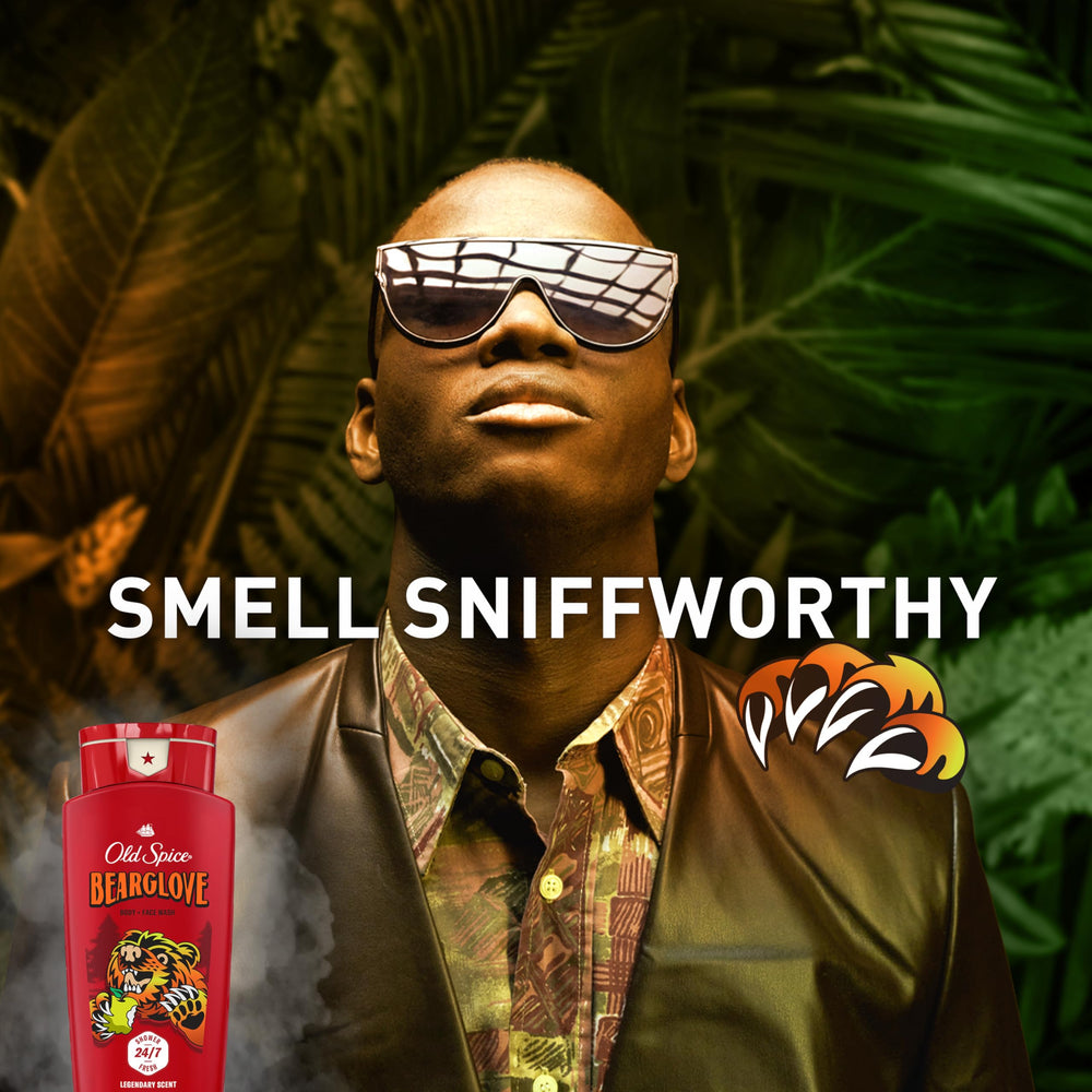 Old Spice Bearglove 24-oz bottle in a four-pack.