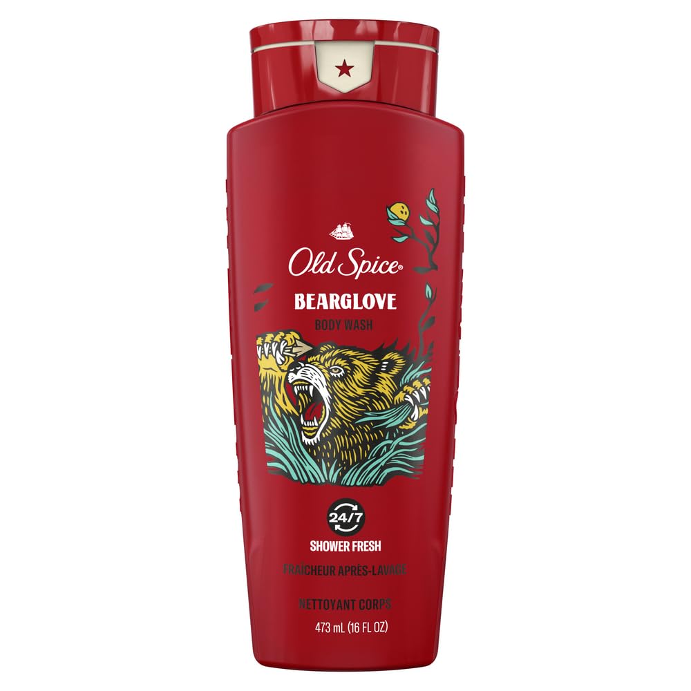 Old Spice Bearglove botella-16oz: aroma fresco para empezar el día.