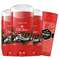 Old Spice Bearglove packaging front highlights aluminum-free formula
