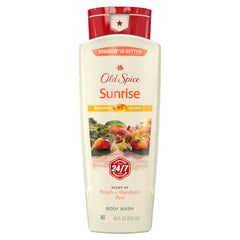Old Spice botella ducha 24-7 mostrando la botella y frescura diaria