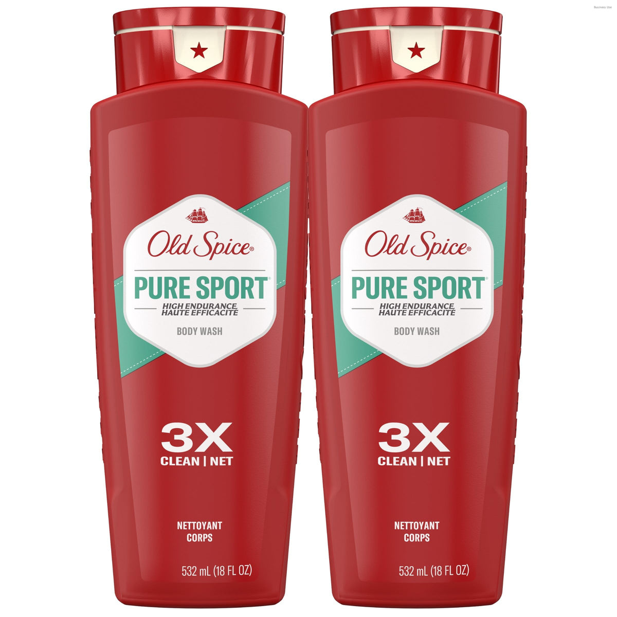 Old Spice botella frente, limpieza diaria y frescura duradera para hombres.