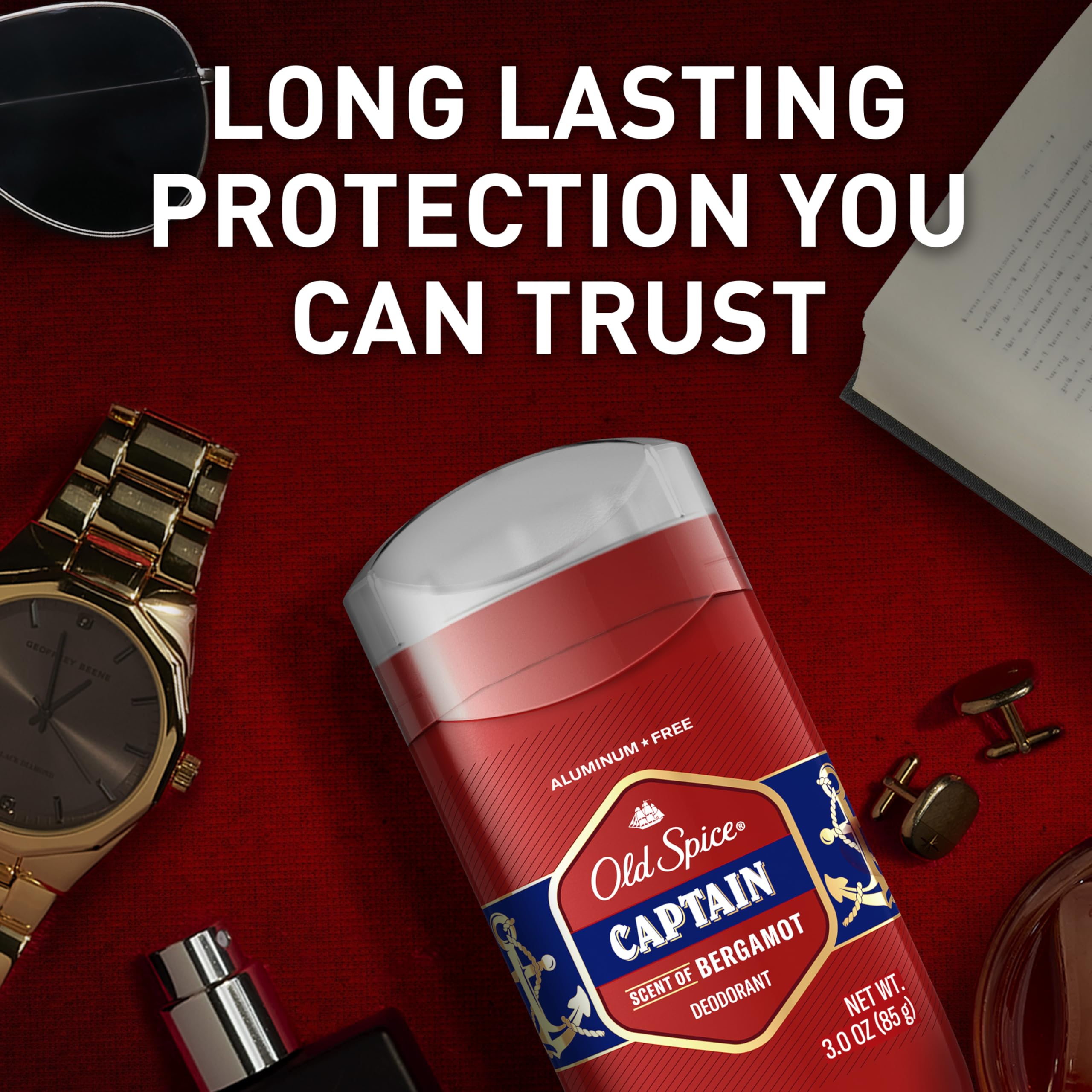 Old Spice Capitán Bergamota dispersión de aroma que perdura durante horas.