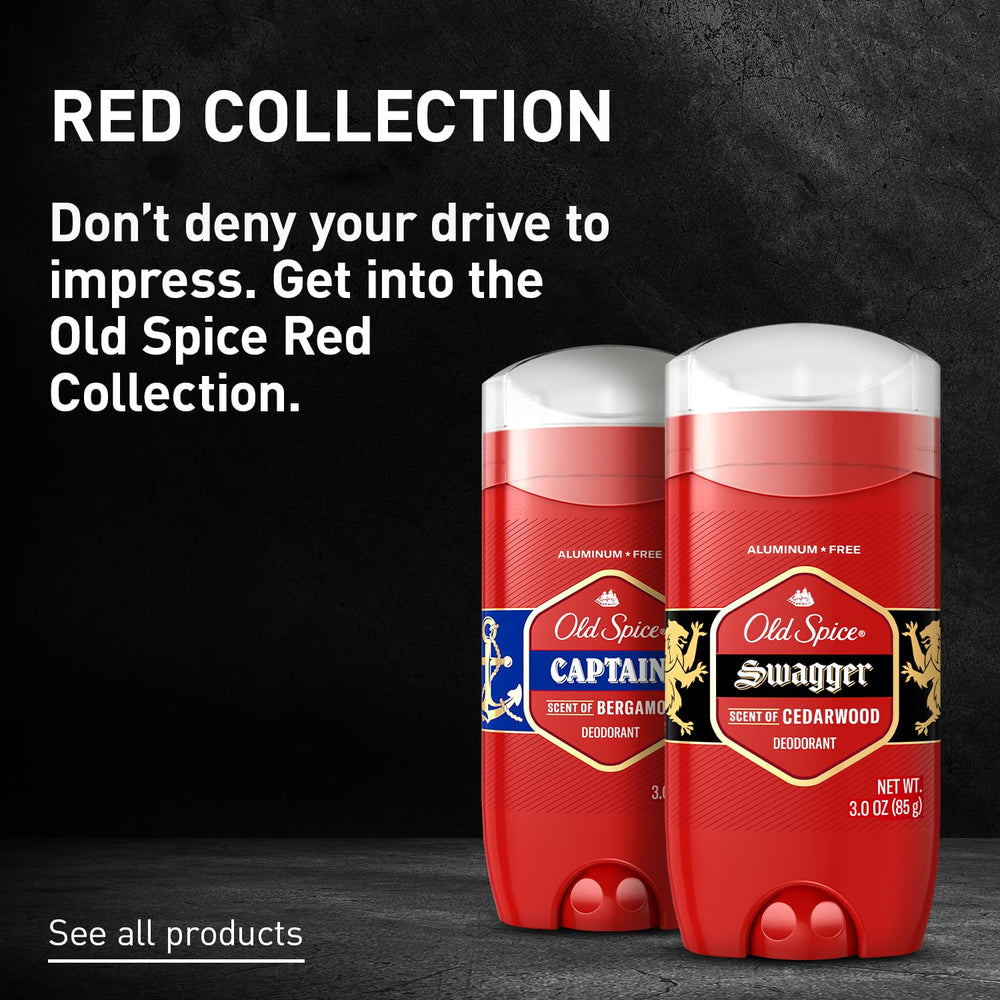 Old Spice Capitán Bergamota etiqueta limpia y diseño moderno.