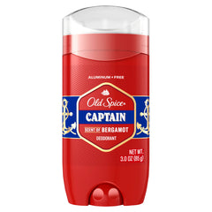 Old Spice Capitán Bergamota frontal; sensación de frescura para todo el día.