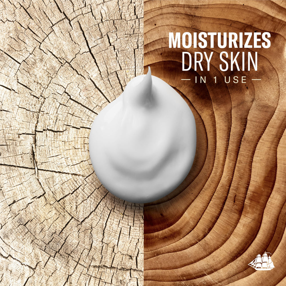 Old Spice Captain lotion packaging side view for all-day hydration