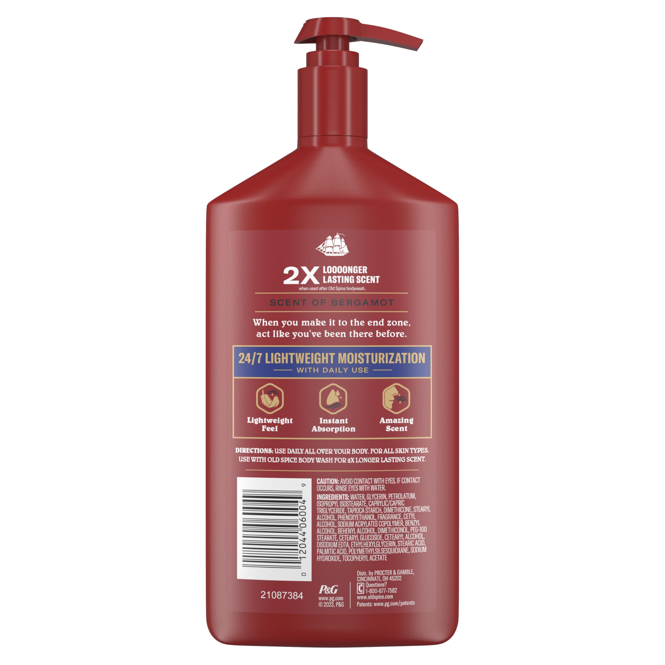 Old Spice Captain lotion product display with citrus notes