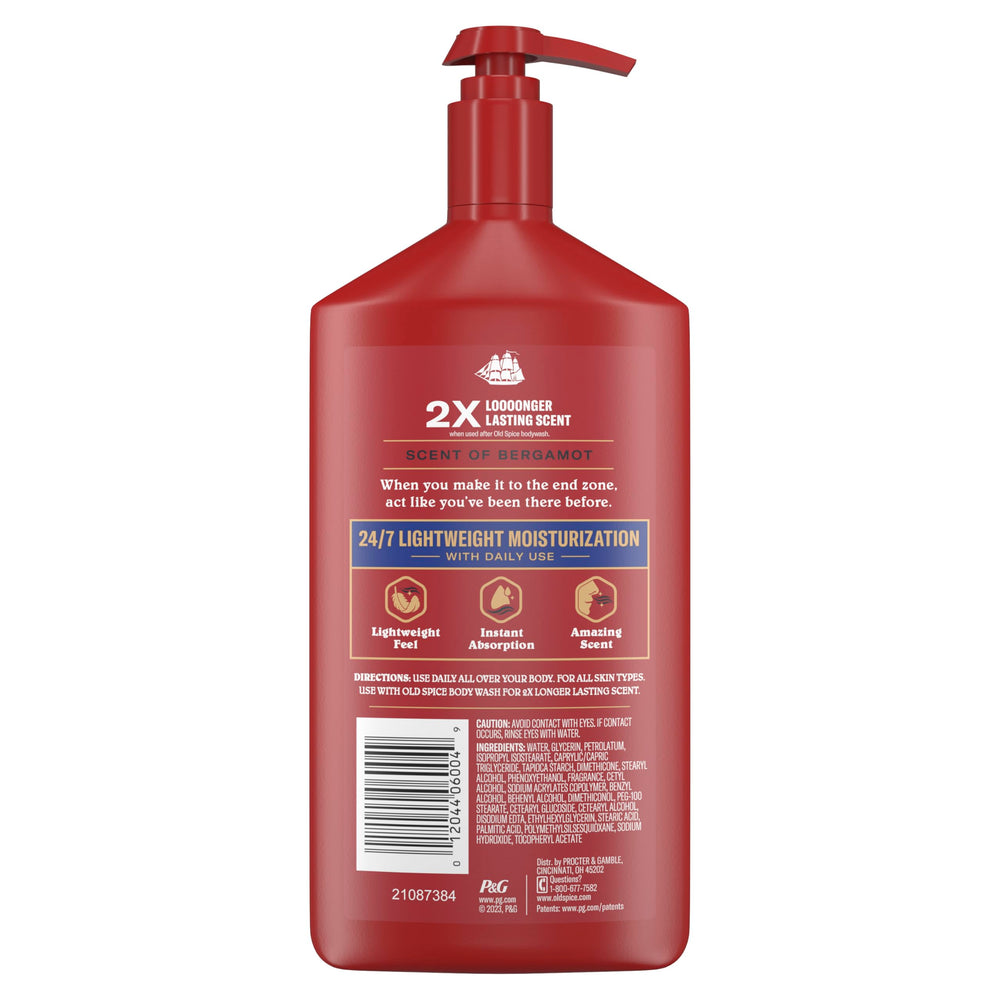 Old Spice Captain lotion product display with citrus notes