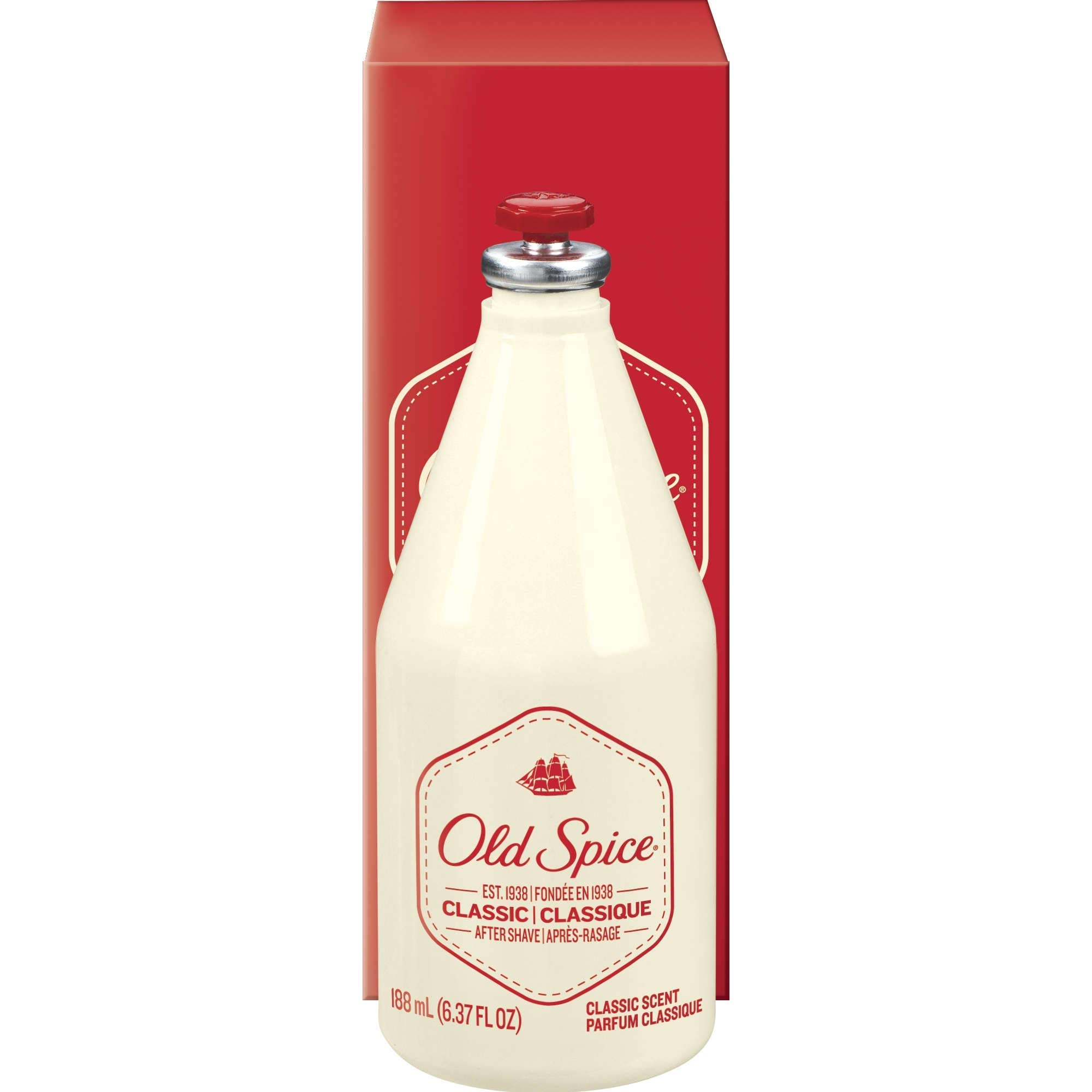 Old Spice Classic After Shave vintage label close-up evokes tradition.