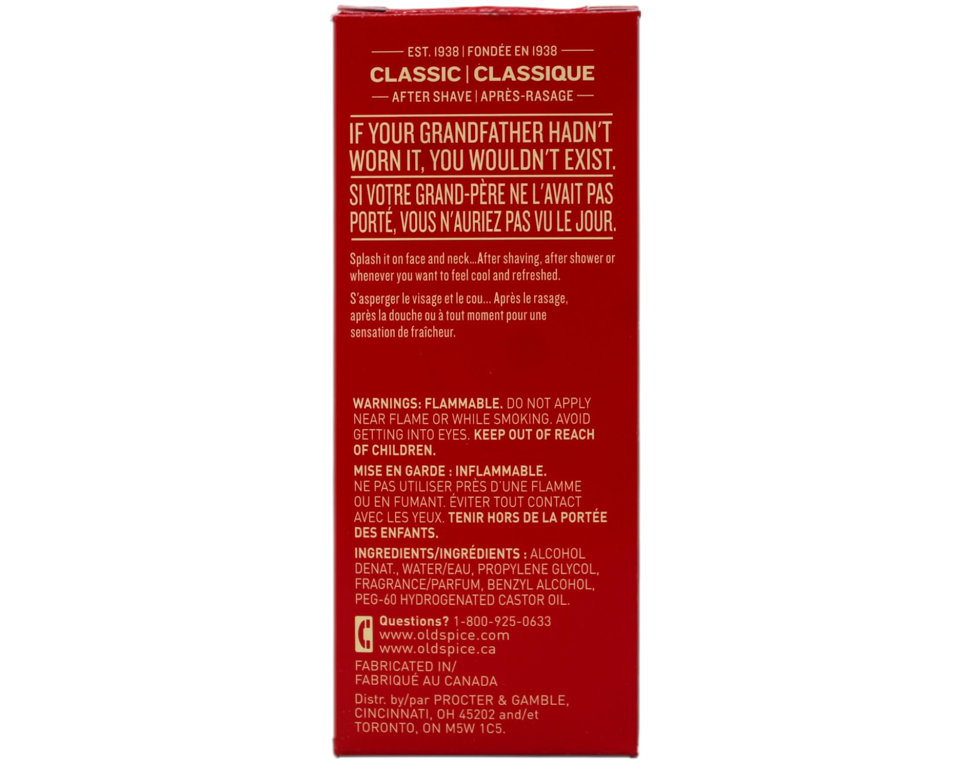 Old Spice Classic After Shave liquid application ready for use after shaving