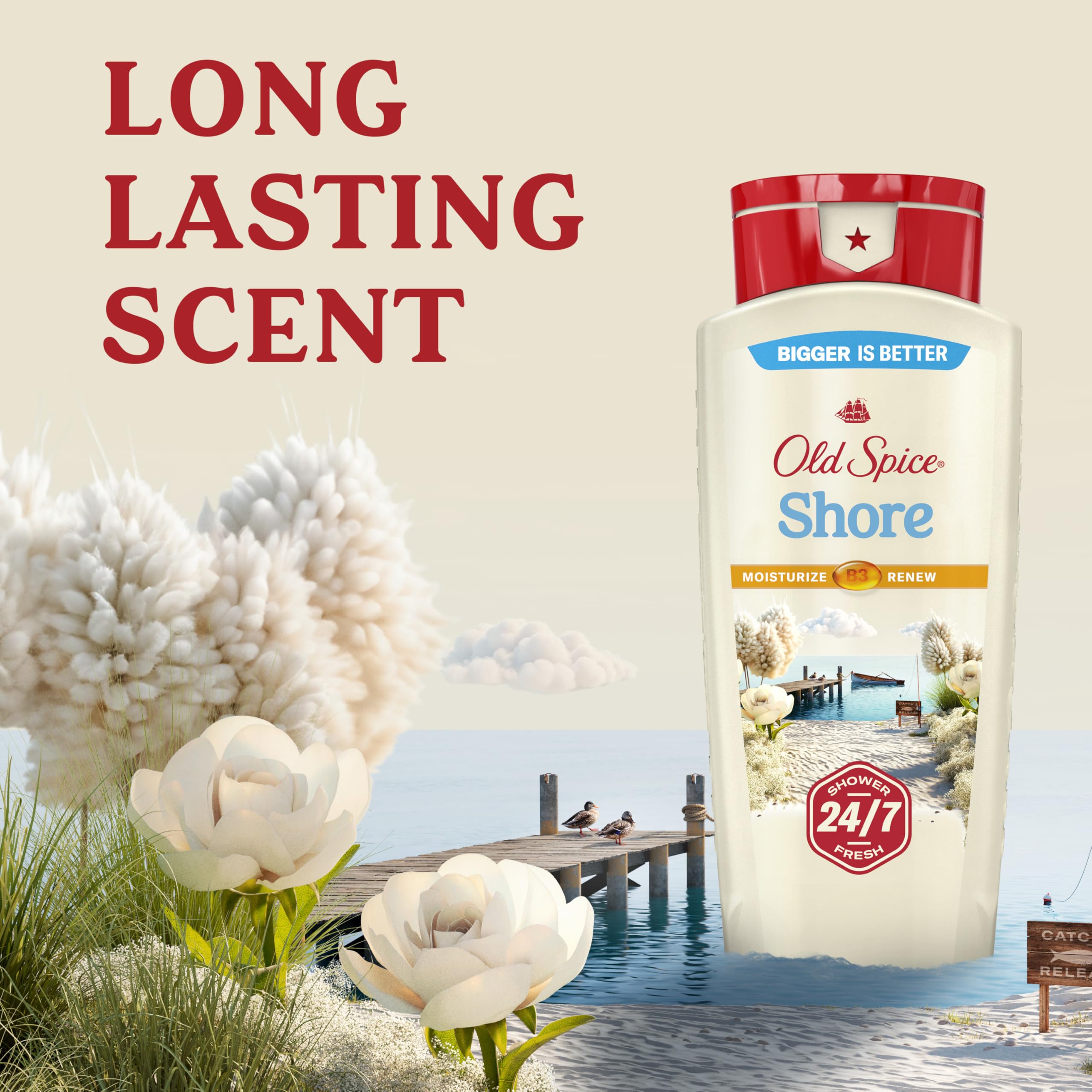 Old Spice 24/7 Shower Fresh scent on bottle, ideal for all-day confidence.