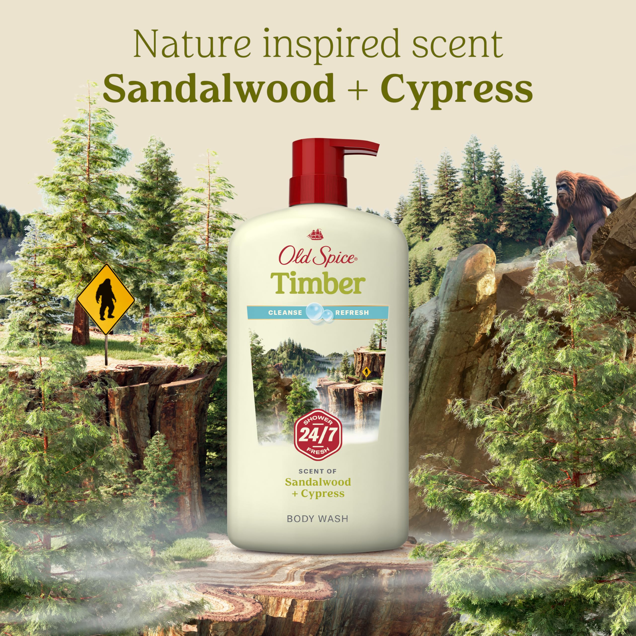 Old Spice formula emphasizes gentle cleansing on skin.
