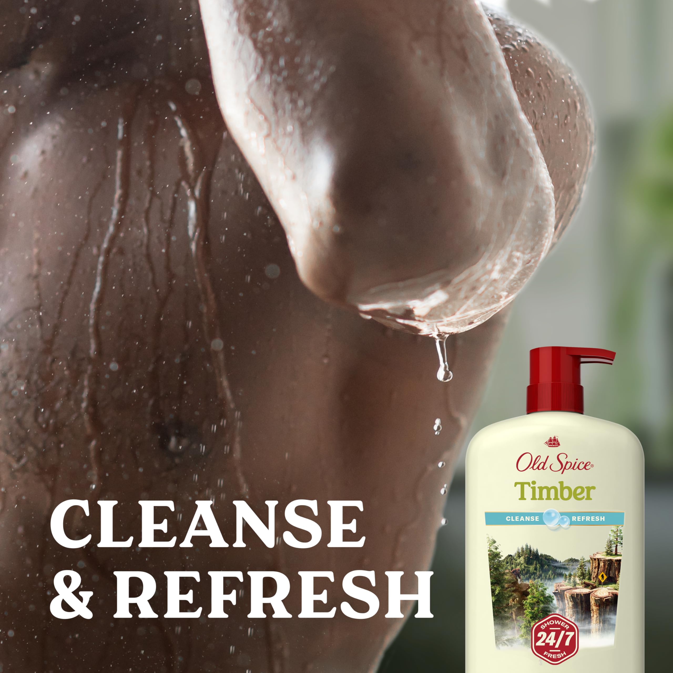 Timber with Sandalwood and Cypress scent note from Old Spice body wash.