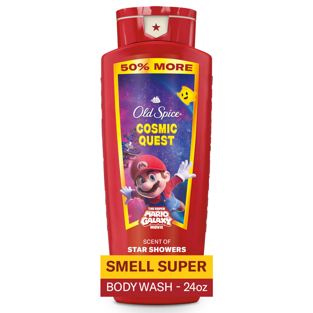 Old Spice Cosmic Quest bottle pour for daily refreshing cleanse.