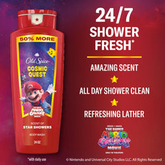 Cosmic Quest bottle creates rich lather for quick, thorough wash.