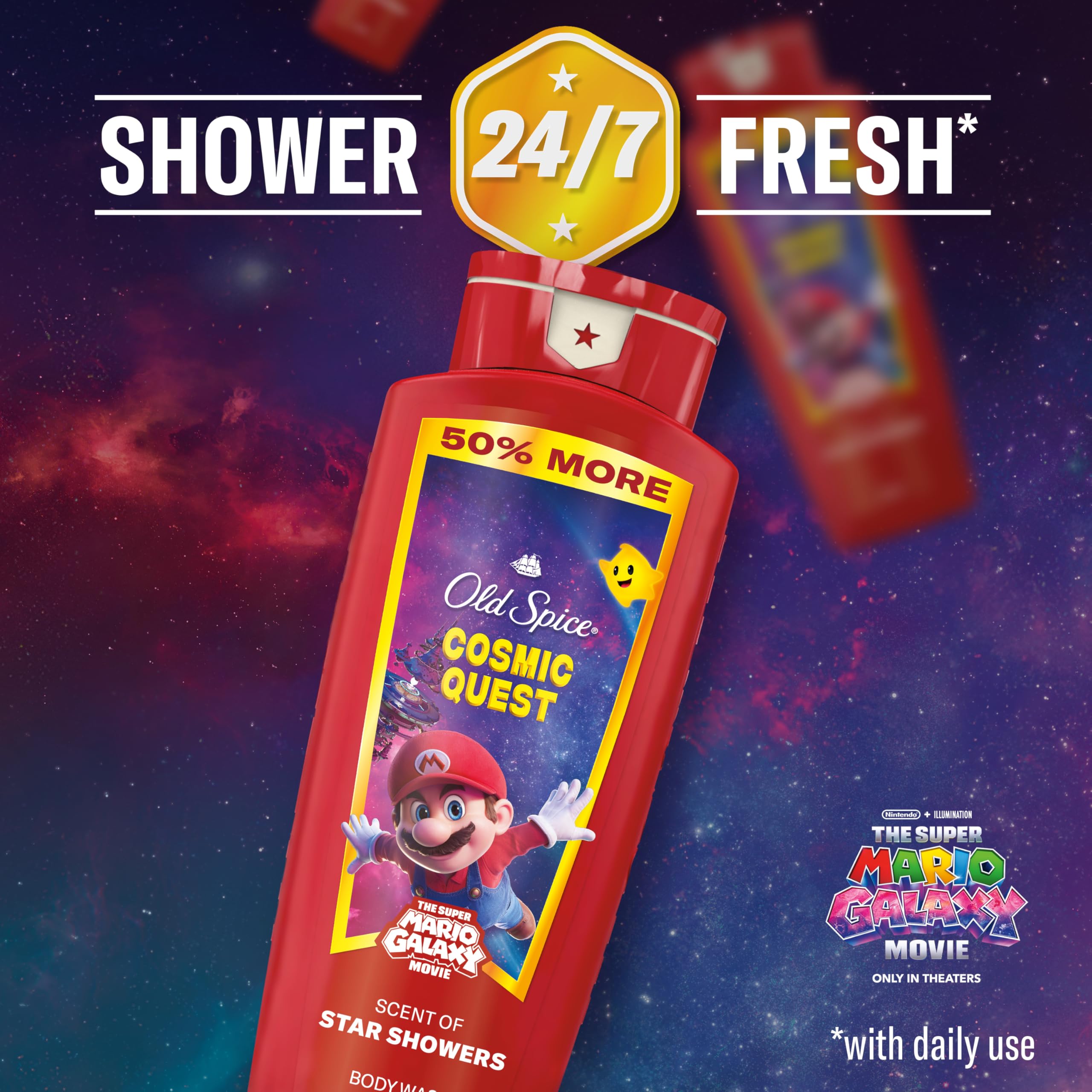 Special Edition packaging celebrating Old Spice x Mario Galaxy.