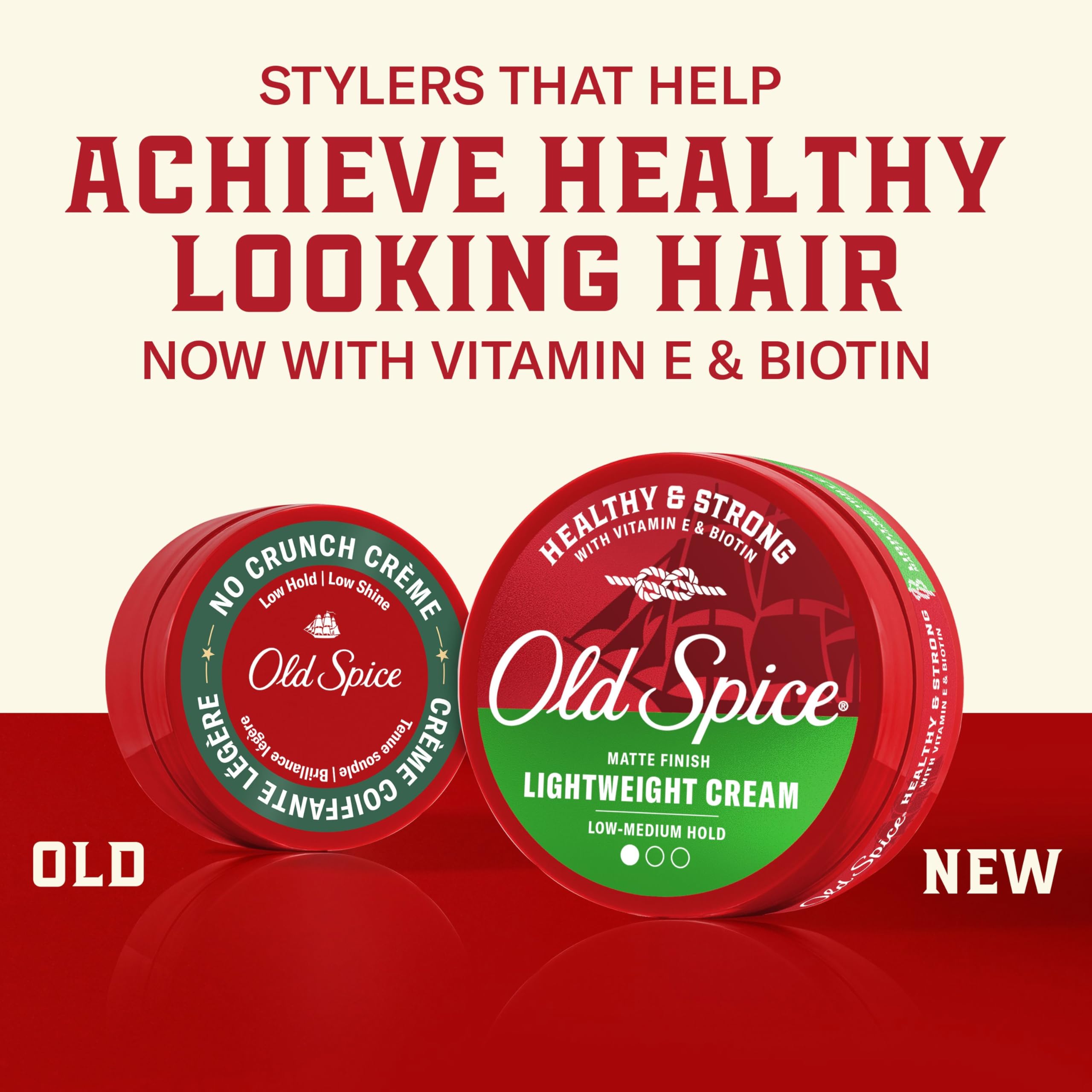 Old Spice crema, acabado mate para un look natural sin esfuerzo.