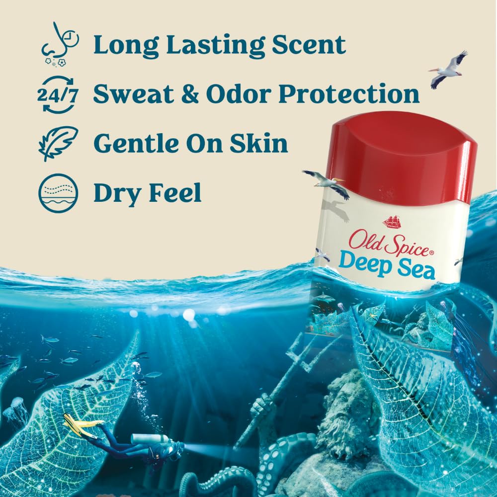 Old Spice Deep Sea application demonstrates quick odor protection during workouts.