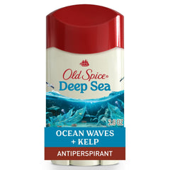 Old Spice Deep Sea bottle shows rugged packaging for all-day freshness.